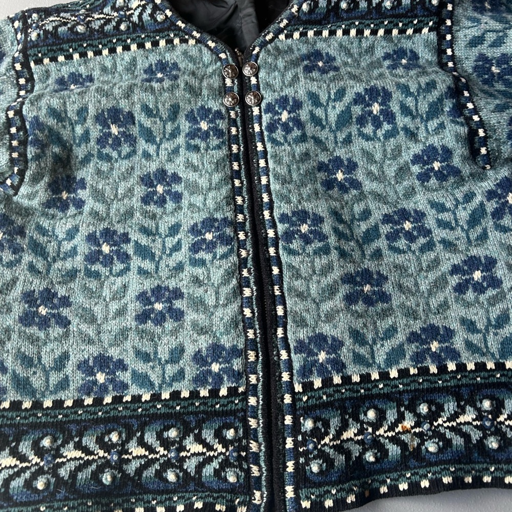 Women's Blue Patterned Jacket - image 4